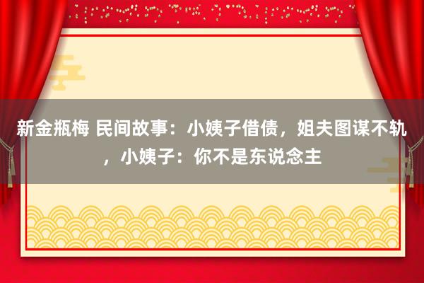 新金瓶梅 民间故事：小姨子借债，姐夫图谋不轨，小姨子：你不是东说念主