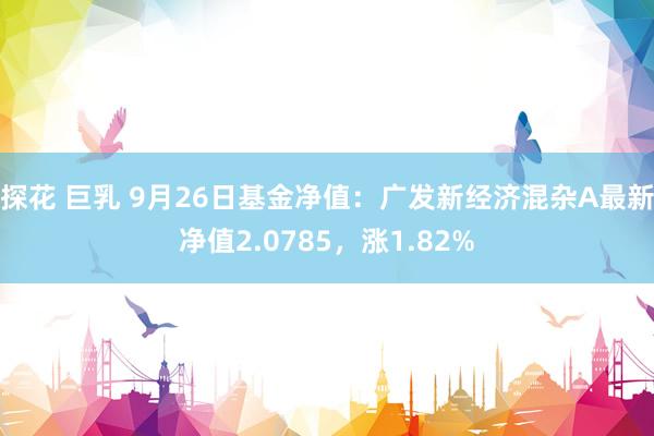 探花 巨乳 9月26日基金净值：广发新经济混杂A最新净值2.0785，涨1.82%