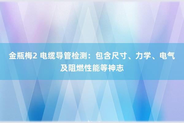 金瓶梅2 电缆导管检测：包含尺寸、力学、电气及阻燃性能等神志