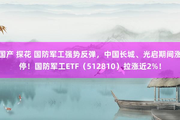 国产 探花 国防军工强势反弹，中国长城、光启期间涨停！国防军工ETF（512810）拉涨近2%！