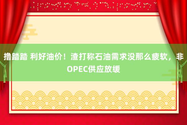 撸踏踏 利好油价！渣打称石油需求没那么疲软，非OPEC供应放缓