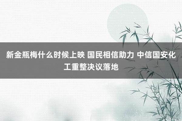 新金瓶梅什么时候上映 国民相信助力 中信国安化工重整决议落地