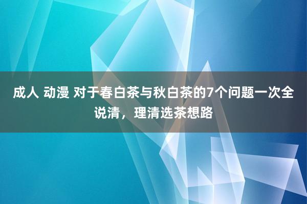 成人 动漫 对于春白茶与秋白茶的7个问题一次全说清，理清选茶想路