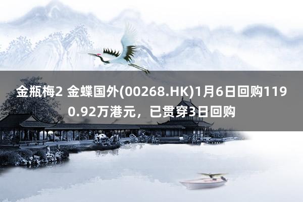 金瓶梅2 金蝶国外(00268.HK)1月6日回购1190.92万港元，已贯穿3日回购