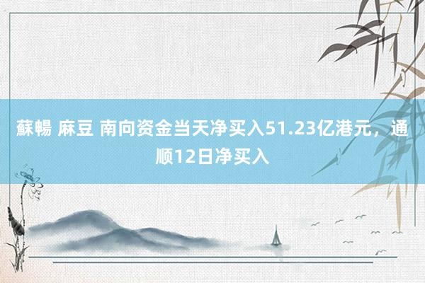 蘇暢 麻豆 南向资金当天净买入51.23亿港元，通顺12日净买入