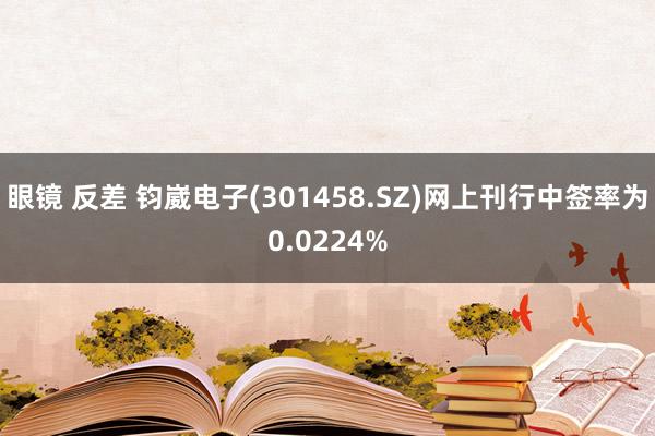 眼镜 反差 钧崴电子(301458.SZ)网上刊行中签率为0.0224%